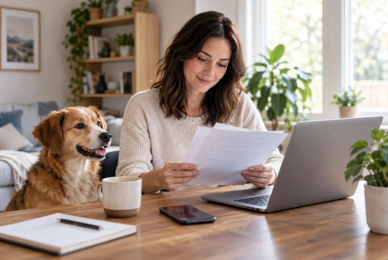 Pet owner comparing options for pet health insurance maryland